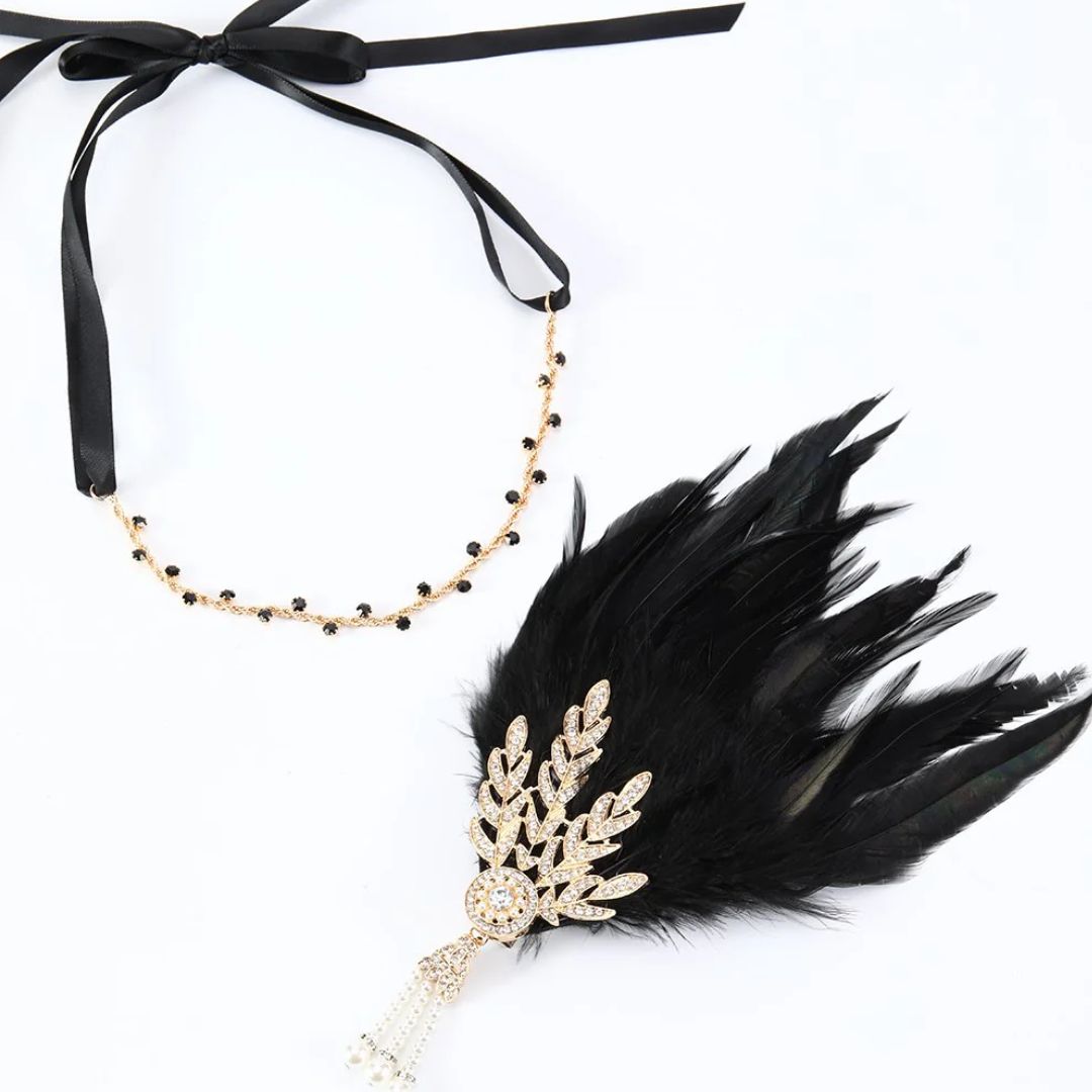 Stijlvolle Veren Hoofdband Vintage Look