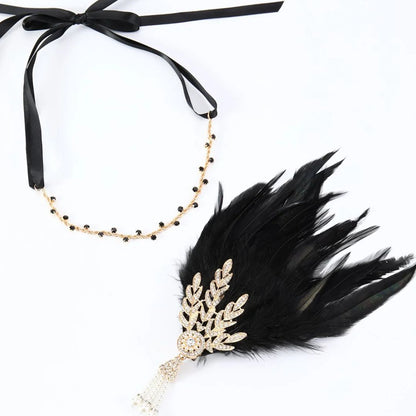 Stijlvolle Veren Hoofdband Vintage Look