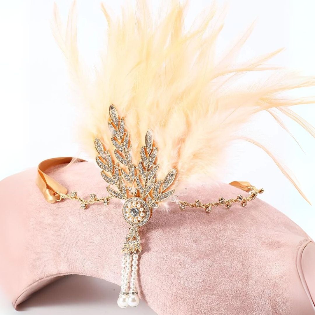 Stijlvolle Veren Hoofdband Vintage Look