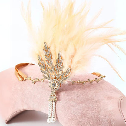 Stijlvolle Veren Hoofdband Vintage Look