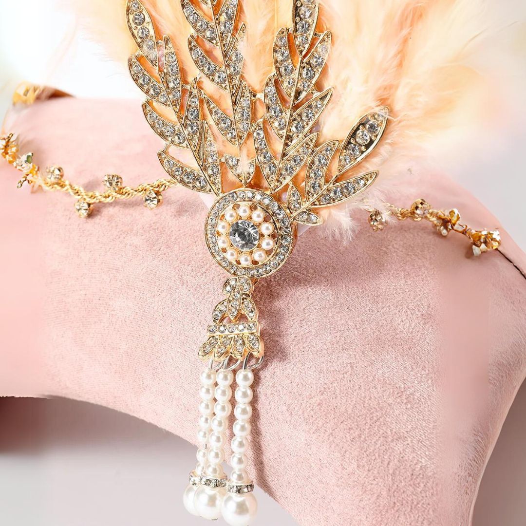 Stijlvolle Veren Hoofdband Vintage Look