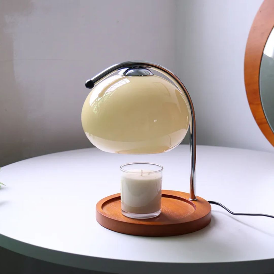 Retro Tafellamp Glazen Scherm Modern Design