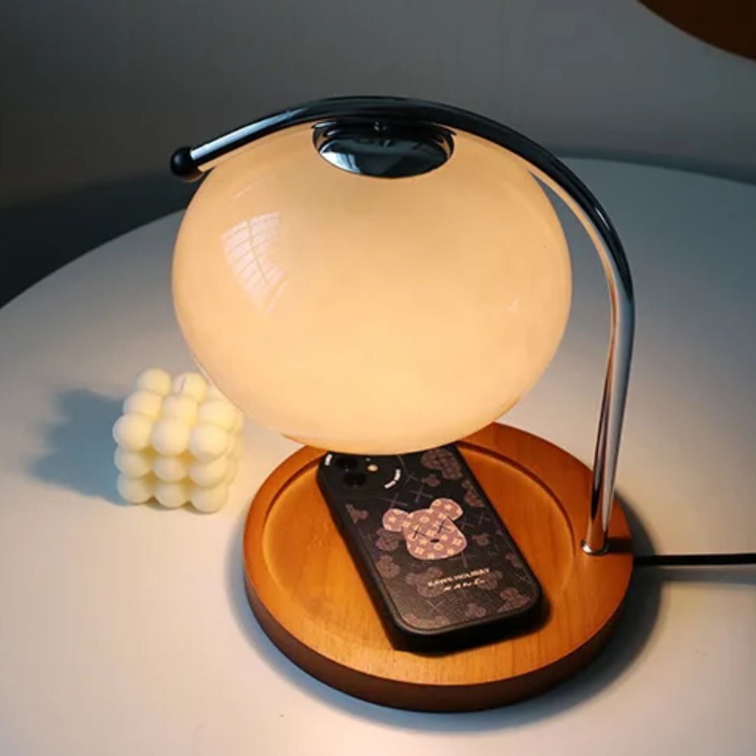 Retro Tafellamp Glazen Scherm Modern Design