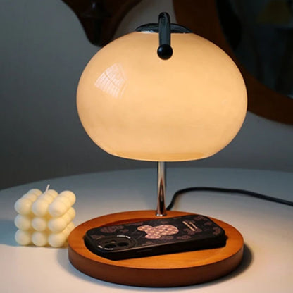 Retro Tafellamp Glazen Scherm Modern Design