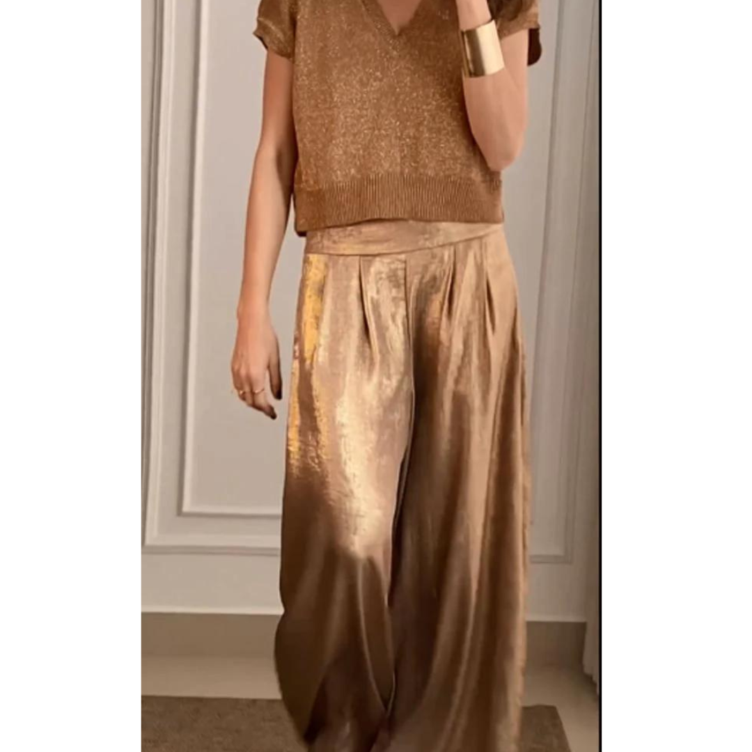 Dames Set Top en Broek Elegante Hoge Taille Collectie - Mode Vibes