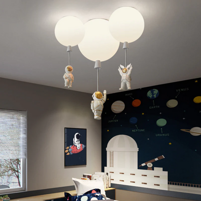 Kinderkamer Plafondlamp LED Maan Astronaut Design