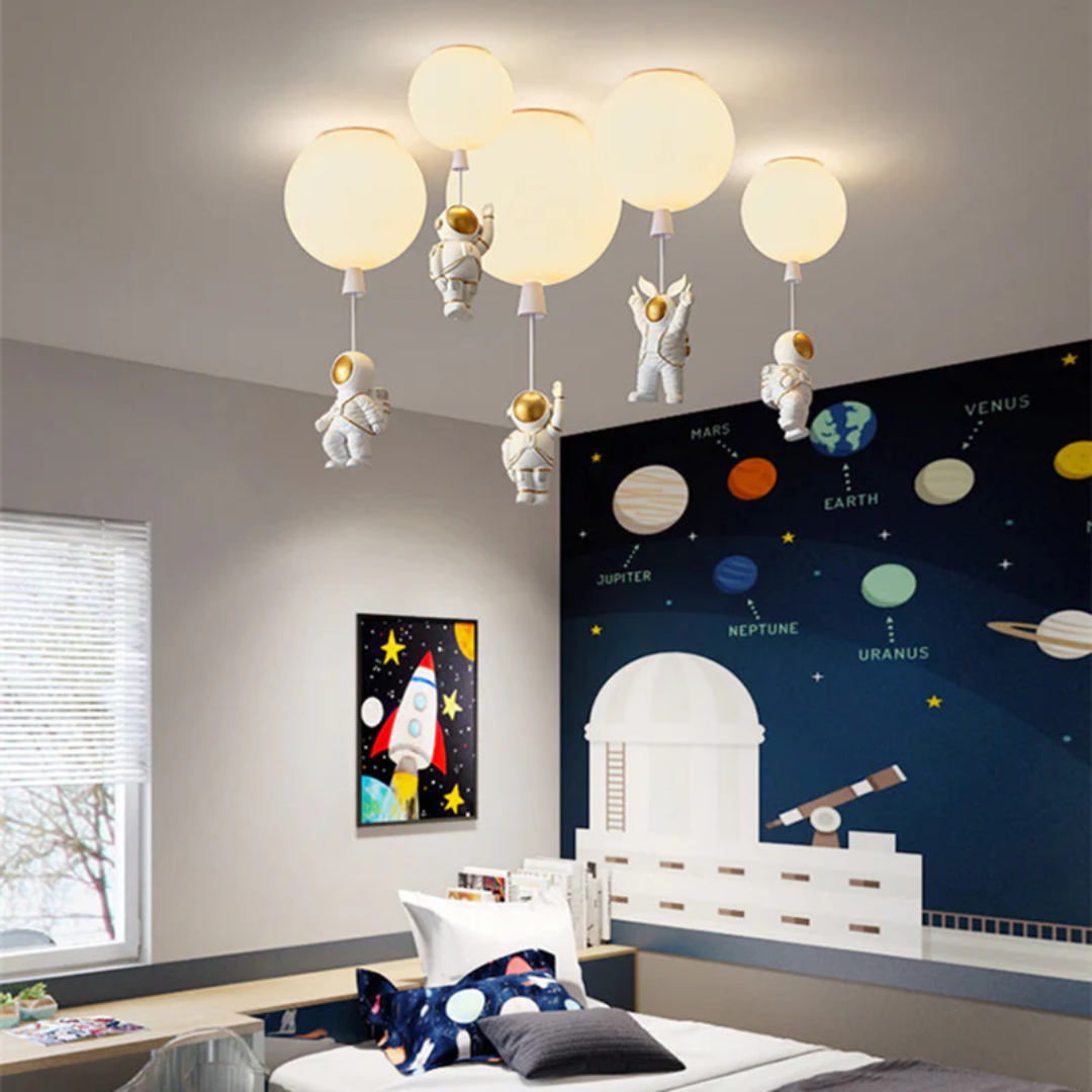 Kinderkamer Plafondlamp LED Maan Astronaut Design