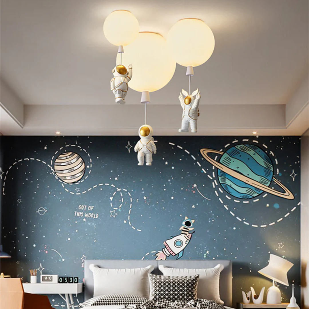 Kinderkamer Plafondlamp LED Maan Astronaut Design - Mode Vibes