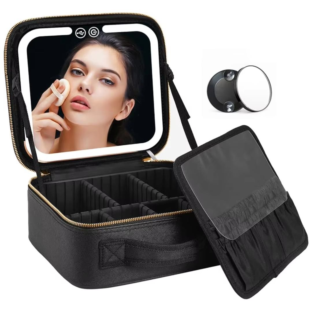 Reismake-up Doos met LED Verlichting en Spiegel - Mode Vibes