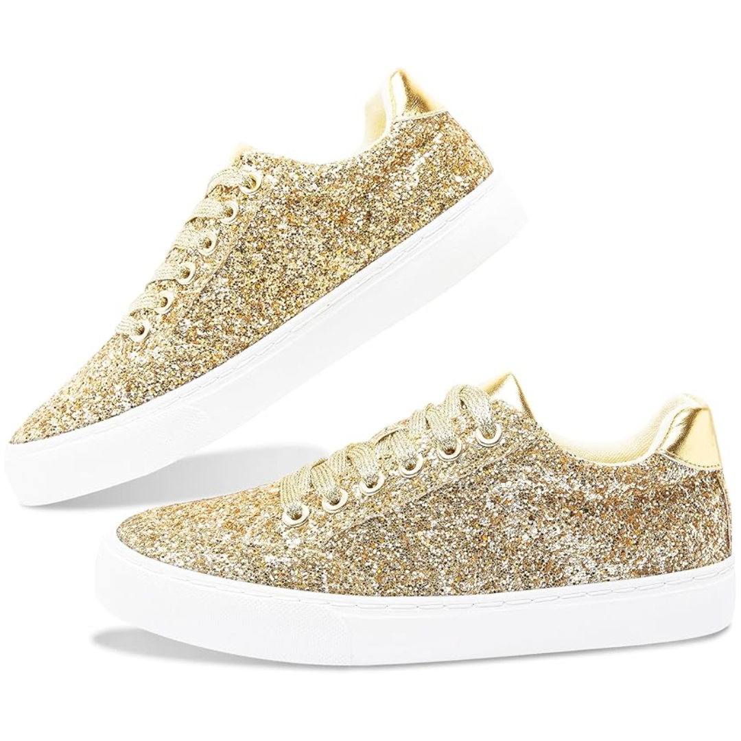 Vetersneakers Glitter Sparkly voor Vrouw