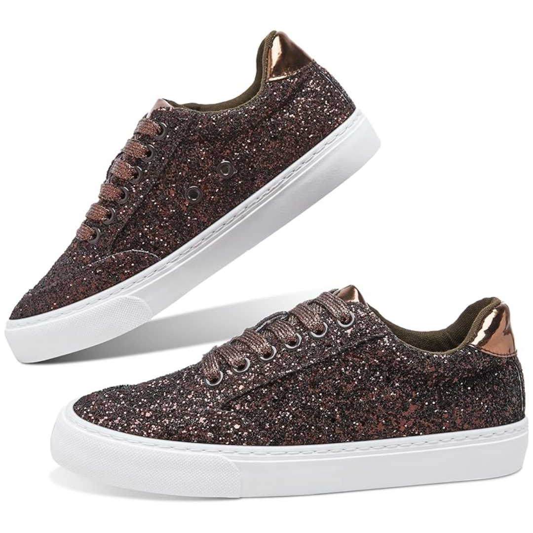 Vetersneakers Glitter Sparkly voor Vrouw