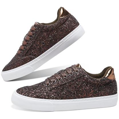 Vetersneakers Glitter Sparkly voor Vrouw