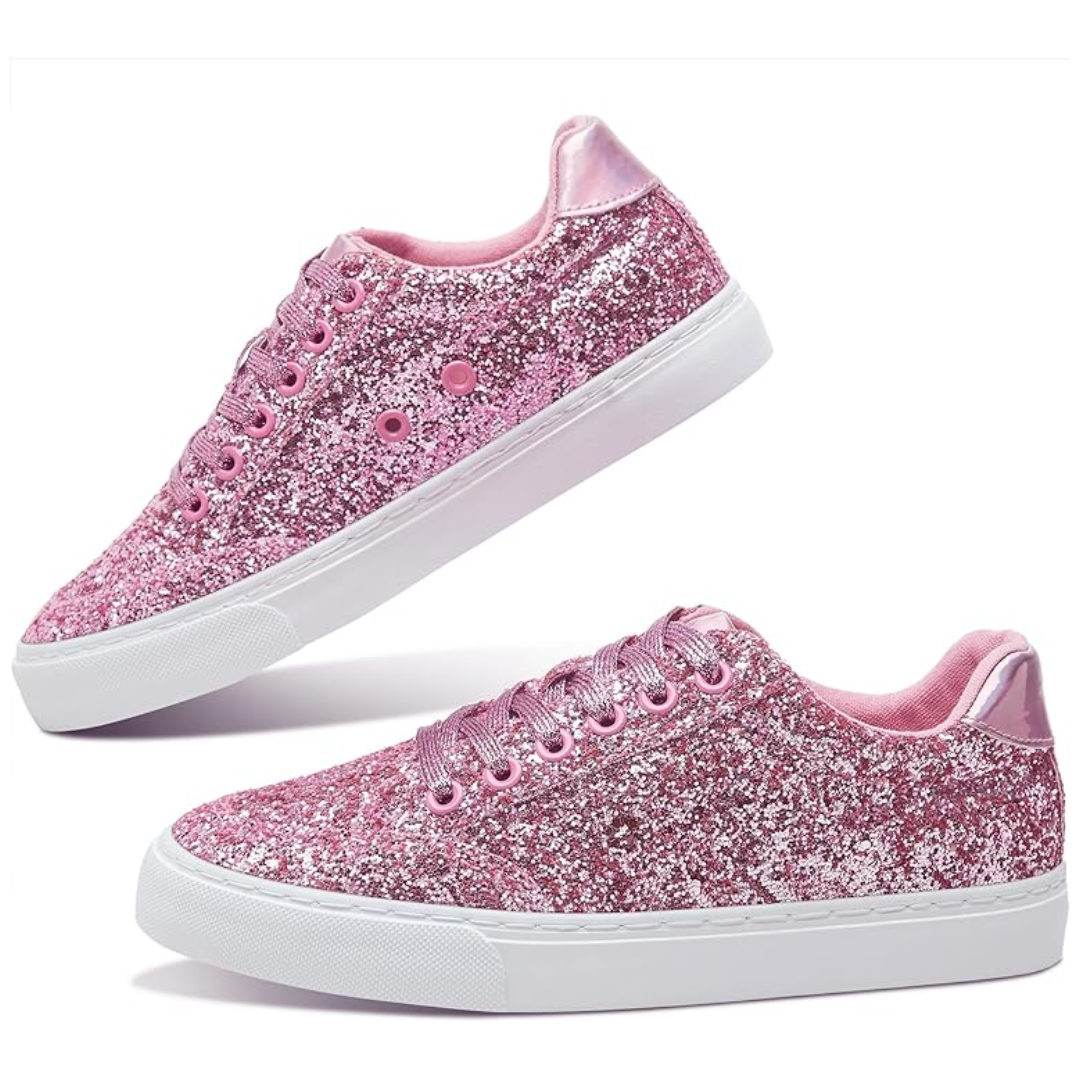 Vetersneakers Glitter Sparkly voor Vrouw