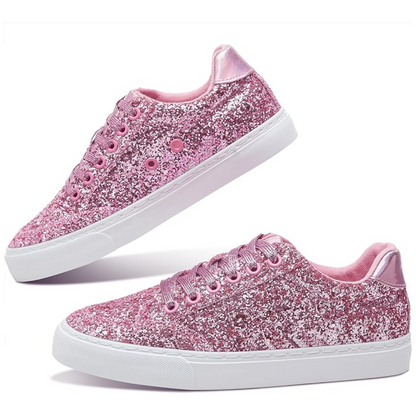 Vetersneakers Glitter Sparkly voor Vrouw