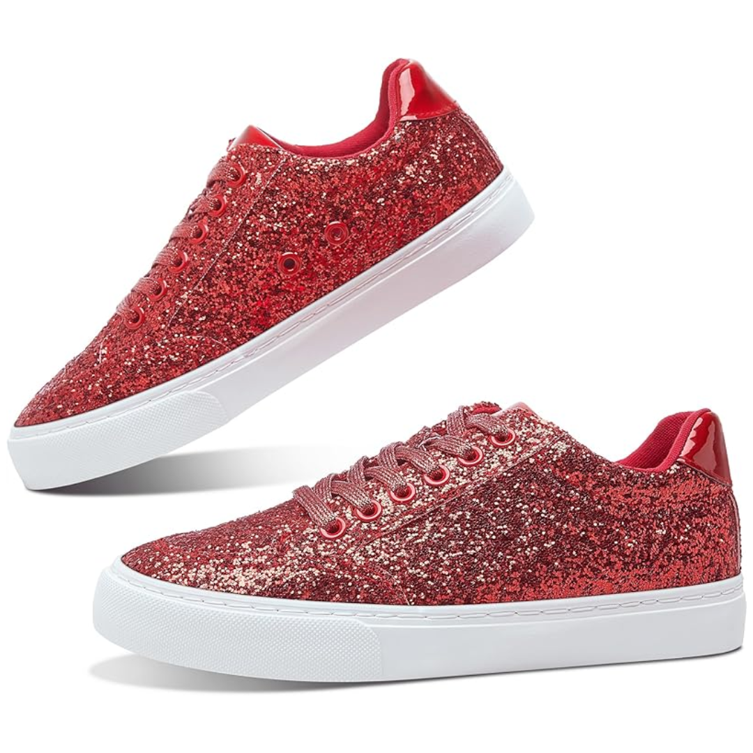 Vetersneakers Glitter Sparkly voor Vrouw
