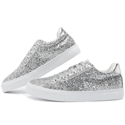 Vetersneakers Glitter Sparkly voor Vrouw