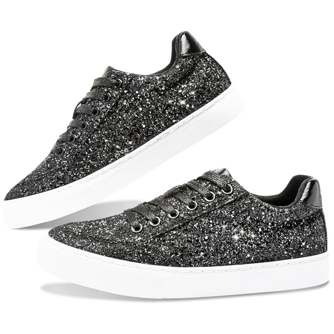 Vetersneakers Glitter Sparkly voor Vrouw