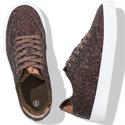 Vetersneakers Glitter Sparkly voor Vrouw