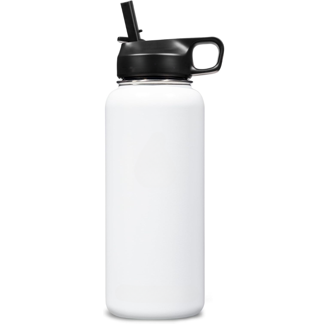RVS Waterfles Isolerend met Rietje voor Warme en Koude Dranken - Mode Vibes