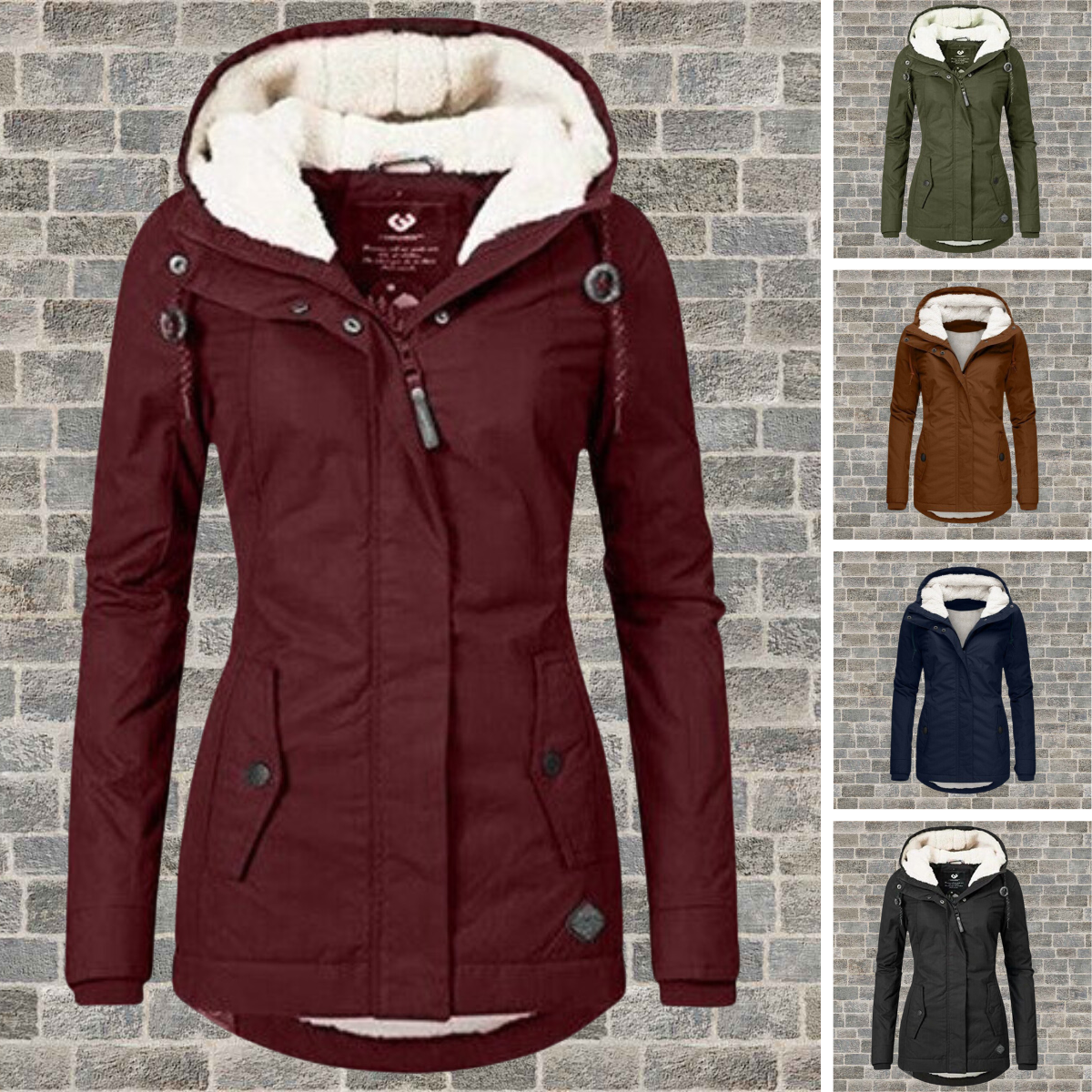 Alasia | Maglia con cappuccio in caldo cotone Sherpa