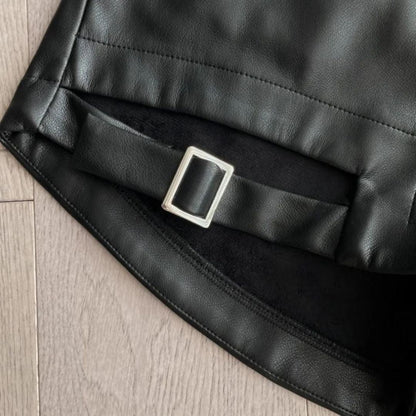 Leren Short Gotisch Stijl Donkerbruin