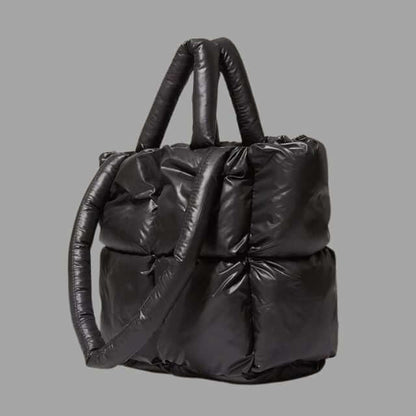 Metallic Puffer Draagtas met Ruches en Crossbodyfunctie