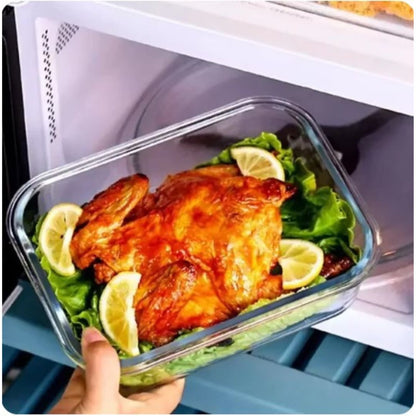 Glas Lunchbox Bento Met Deksel en Borosilicaat Glazen Bakjes