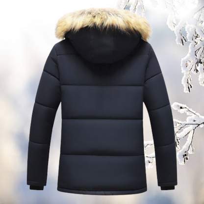 Heren Winterparka met Bontkraag – Gevoerde Jas voor Extreme Kou