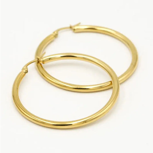 Gouden Oorringen 40mm Stijlvol en Opvallend - Mode Vibes