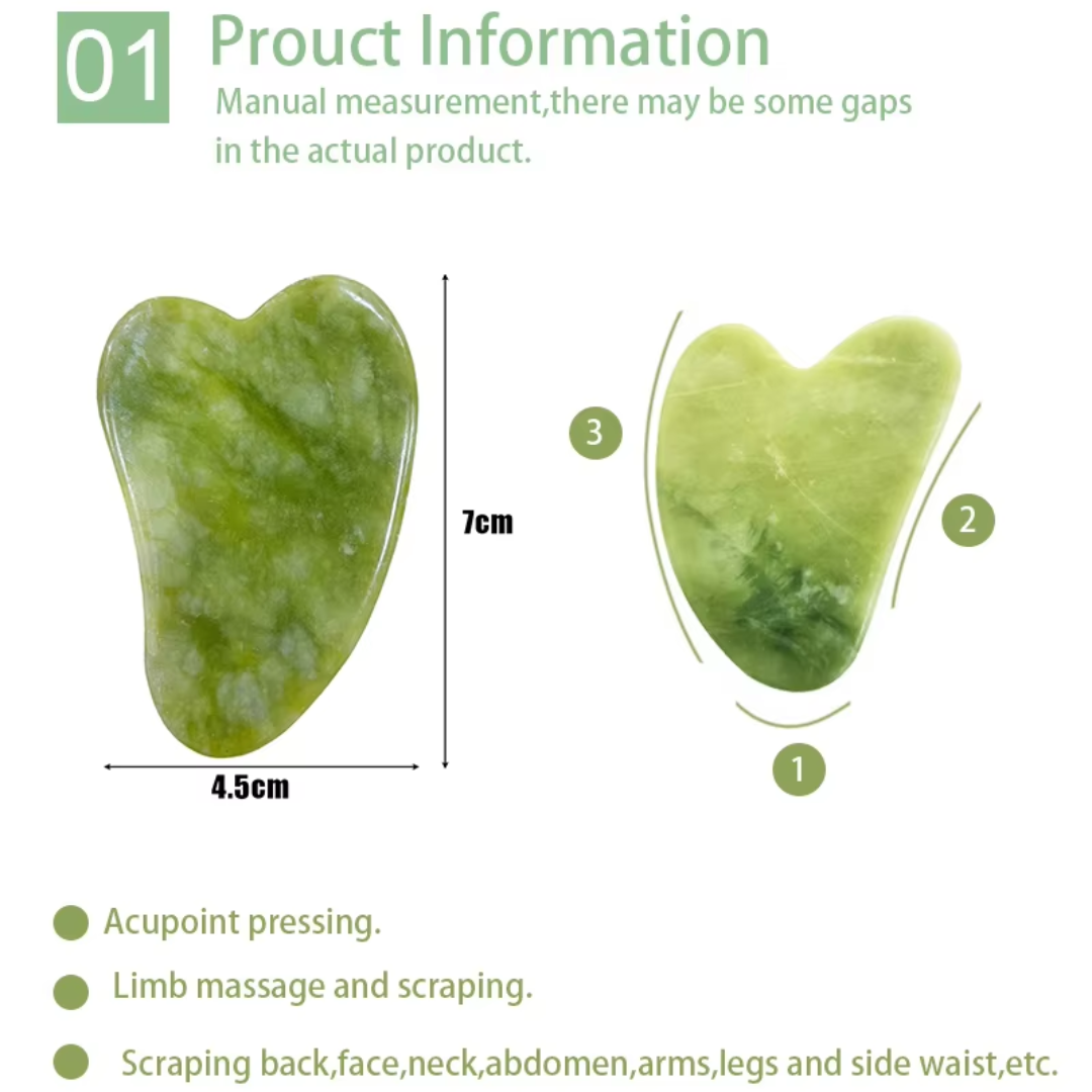Gua Sha Set met Jade Roller voor Gezichtsmassage