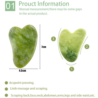 Gua Sha Set met Jade Roller voor Gezichtsmassage