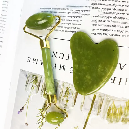 Gua Sha Set met Jade Roller voor Gezichtsmassage