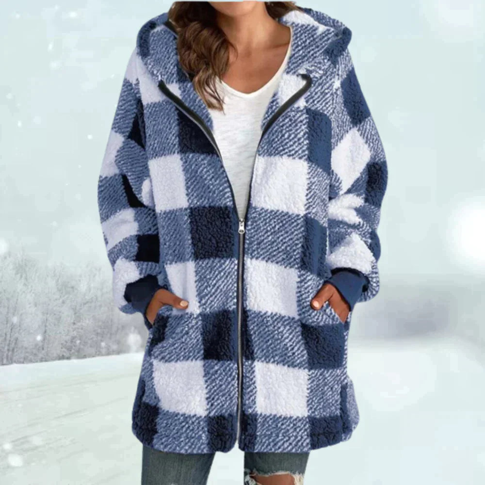 Geruite Winterjas Warm voor Dames