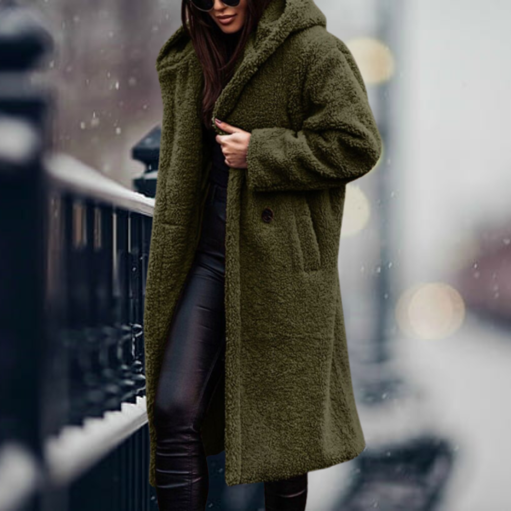 Lange Winterjas Warm en Stijlvol voor Vrouw