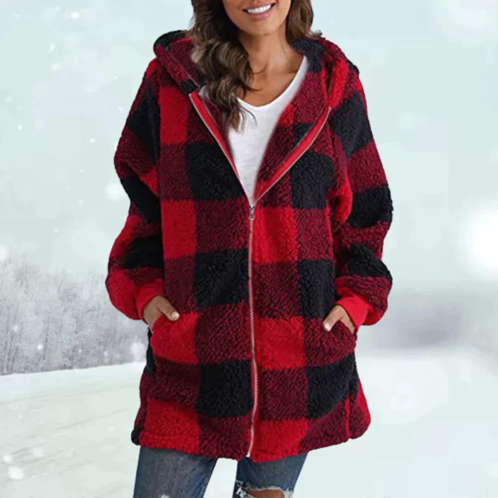 Geruite Winterjas Warm voor Dames