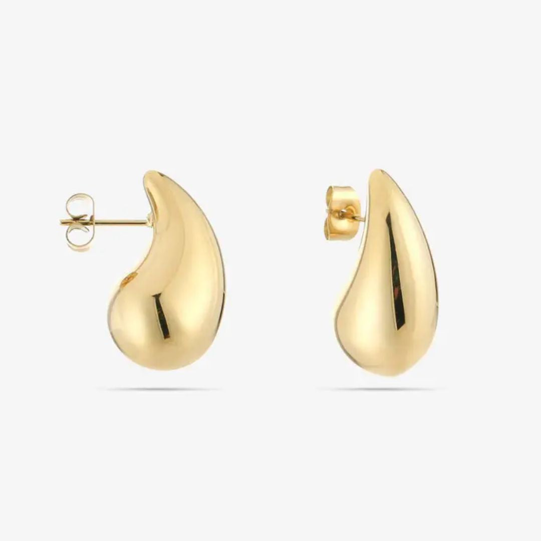 Gouden Oorbellen Teardrop Vorm Trendy 25 mm - Mode Vibes