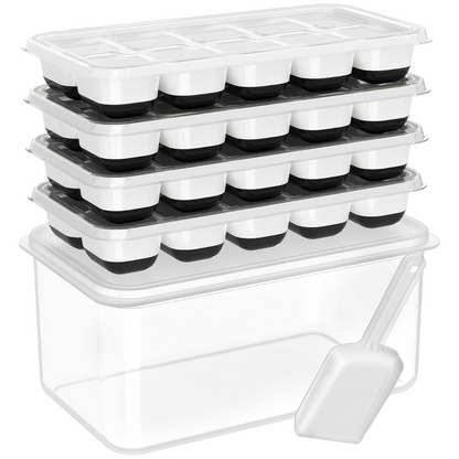 Silicone IJsblokjesvormen Set met Bak voor Eenvoudig Opbergen