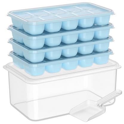 Silicone IJsblokjesvormen Set met Bak voor Eenvoudig Opbergen
