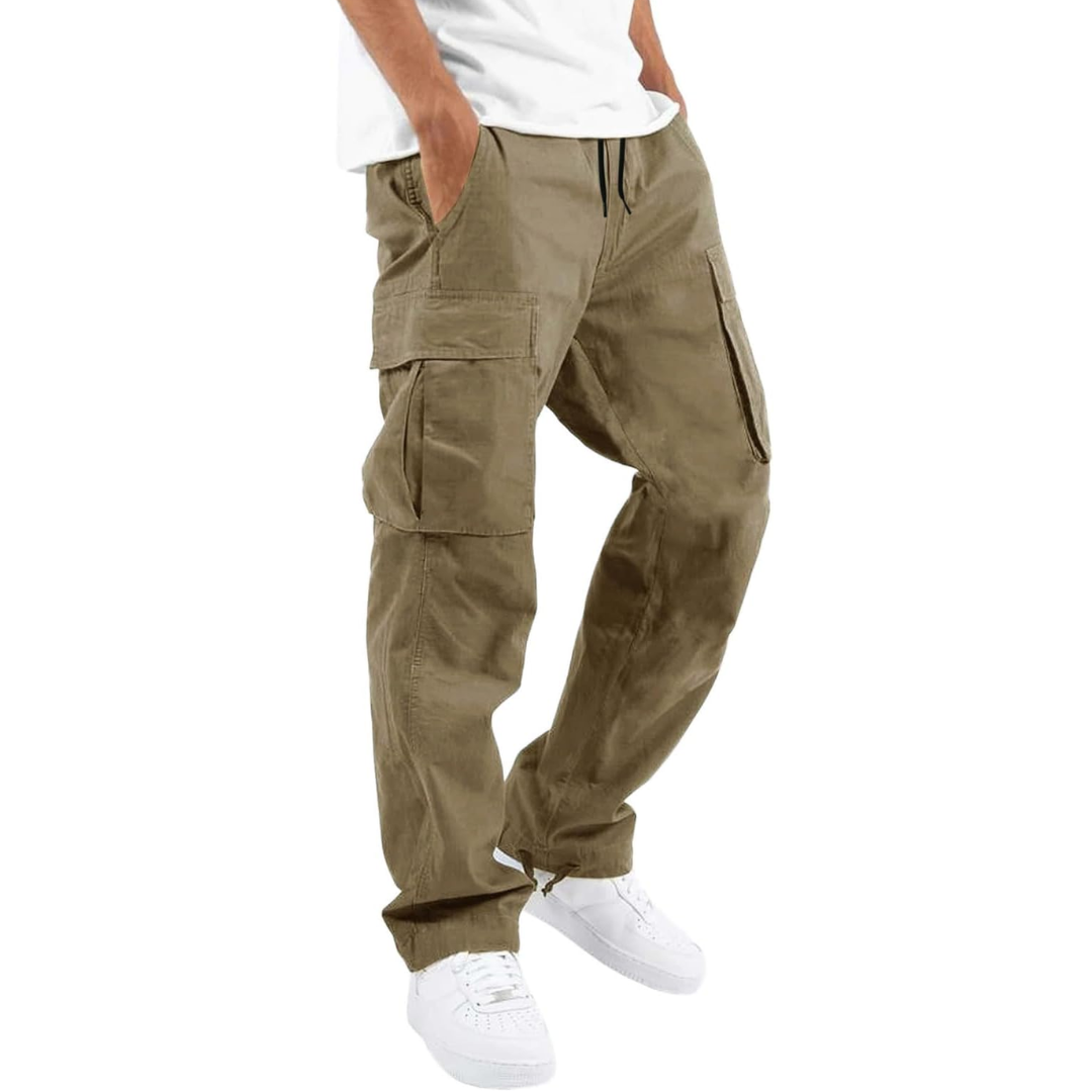 Heren Joggers Cargo Broek Casual Zwart