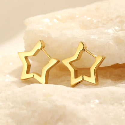 Gouden Hoepeloorbellen Ster Vorm Trendy voor Vrouwen