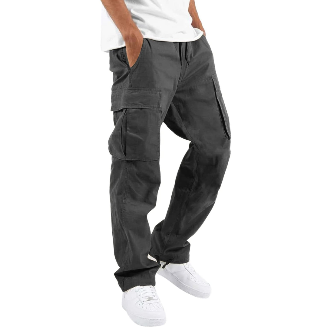 Heren Joggers Cargo Broek Casual Zwart