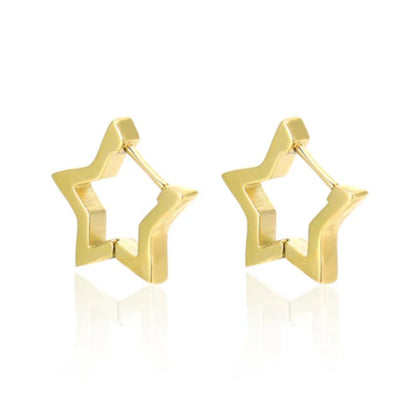 Gouden Hoepeloorbellen Ster Vorm Trendy voor Vrouwen
