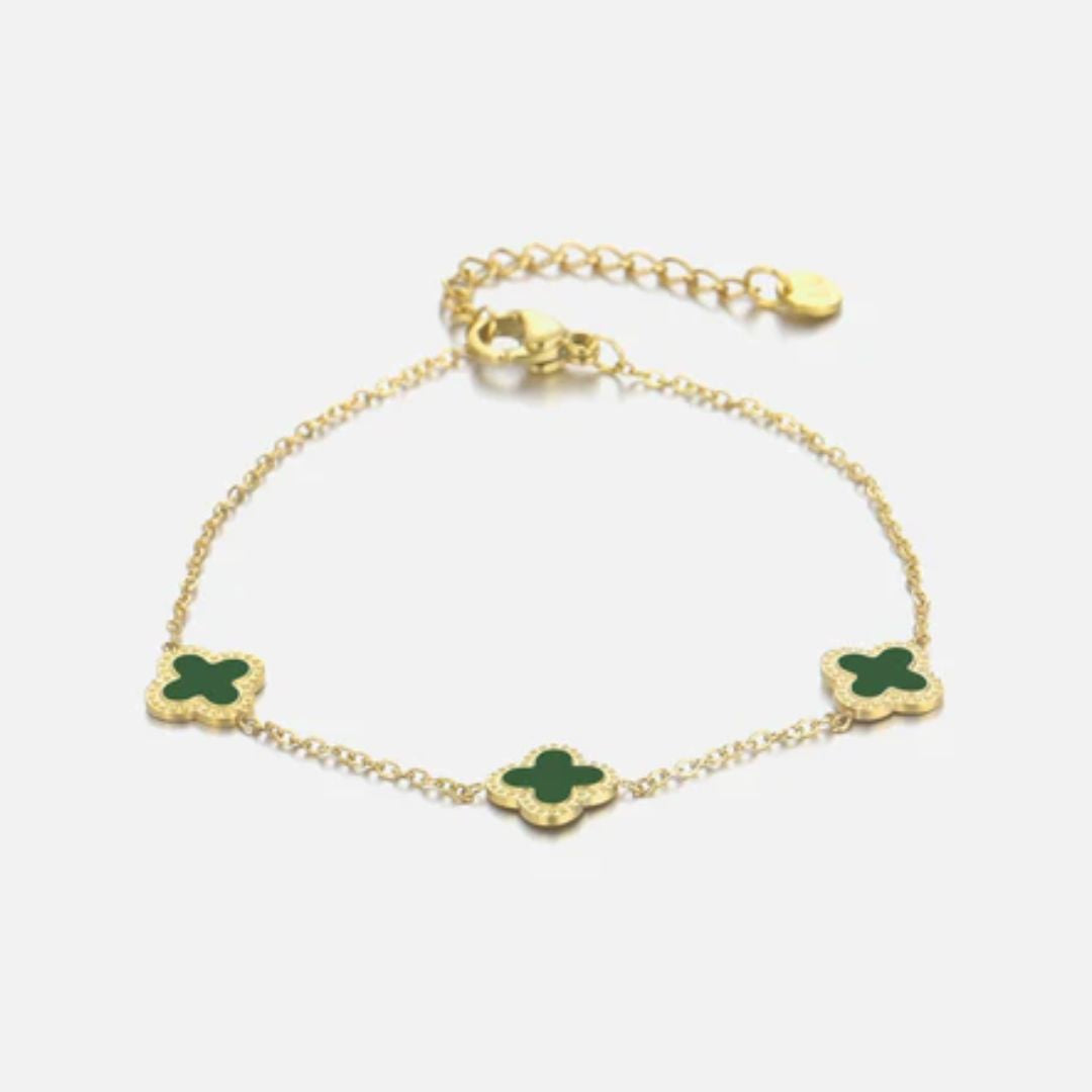 Groene Klaver Armband Stijlvol met Blad Motief - Mode Vibes