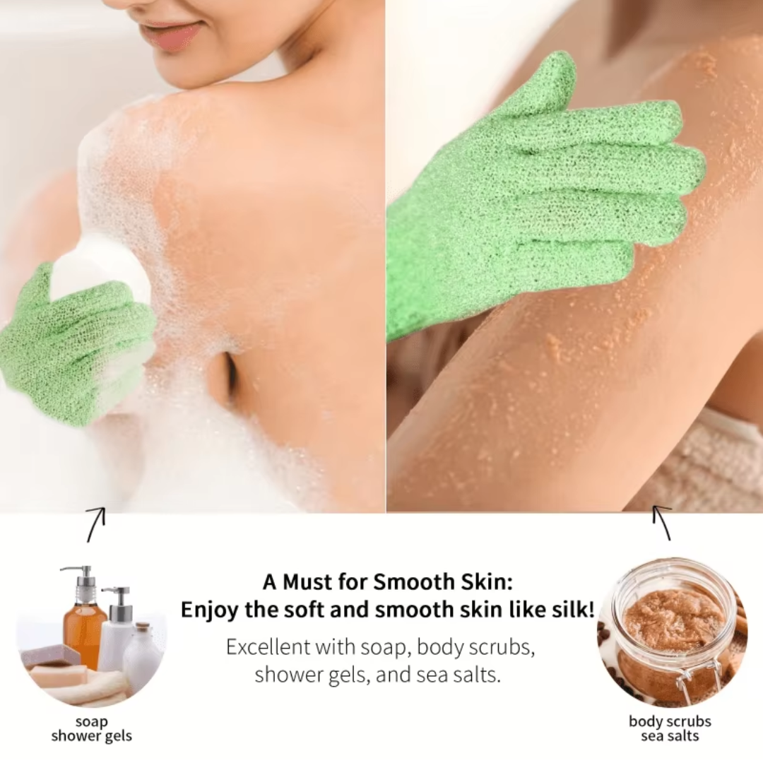 Exfoliërende Handschoenen Set van 2 voor Zacht en Glad Huid