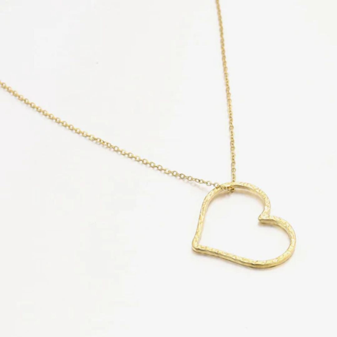 Grote Open Hart Ketting Zilver Stijlvol Mode Sieraden - Mode Vibes