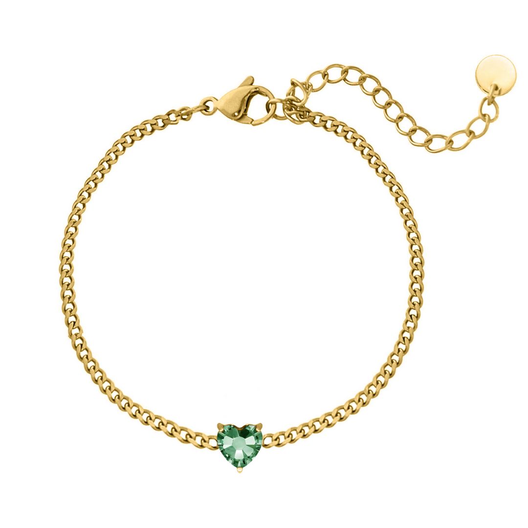 Hart Geboortesteen Armband Uniek en Zorgvuldig Geselecteerd - Mode Vibes