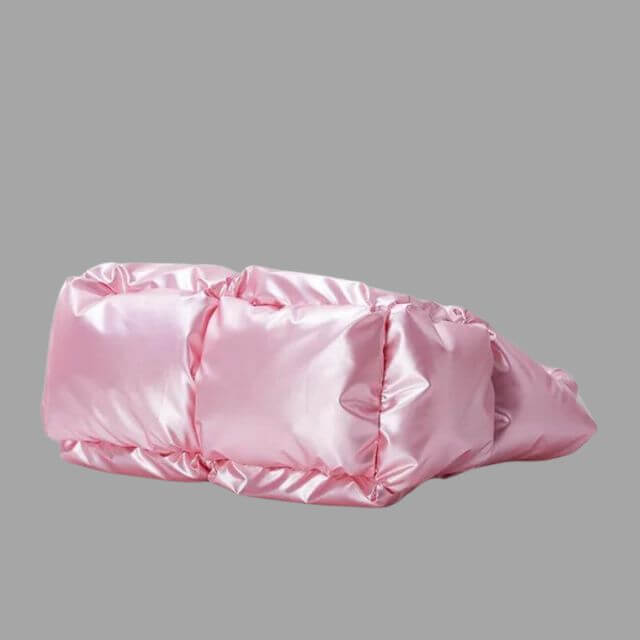 Metallic Puffer Draagtas met Ruches en Crossbodyfunctie