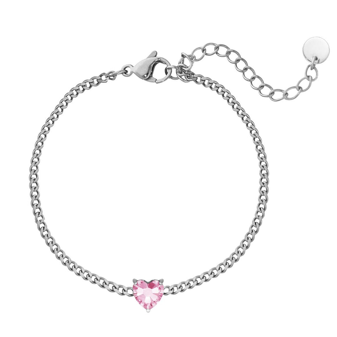 Hart Geboortesteen Armband Uniek en Zorgvuldig Geselecteerd