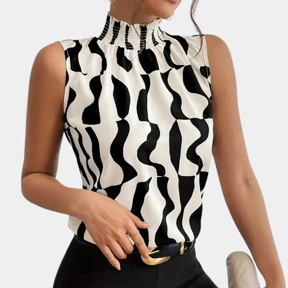 Amarise T-shirt met Hoge Halslijn voor Dames