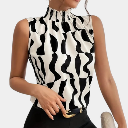 Amarise T-shirt met Hoge Halslijn voor Dames